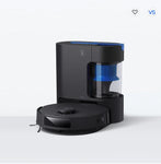 Black and blue robot vacuum cleaner