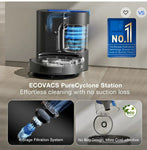 ECOVACS PureCyclone Station robot vacuum cleaner highlights its features