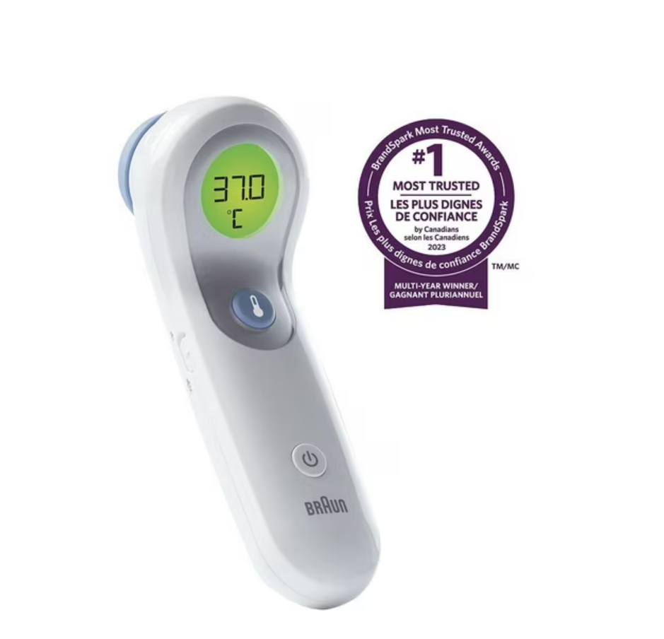 Braun no-touch thermometer with digital display
