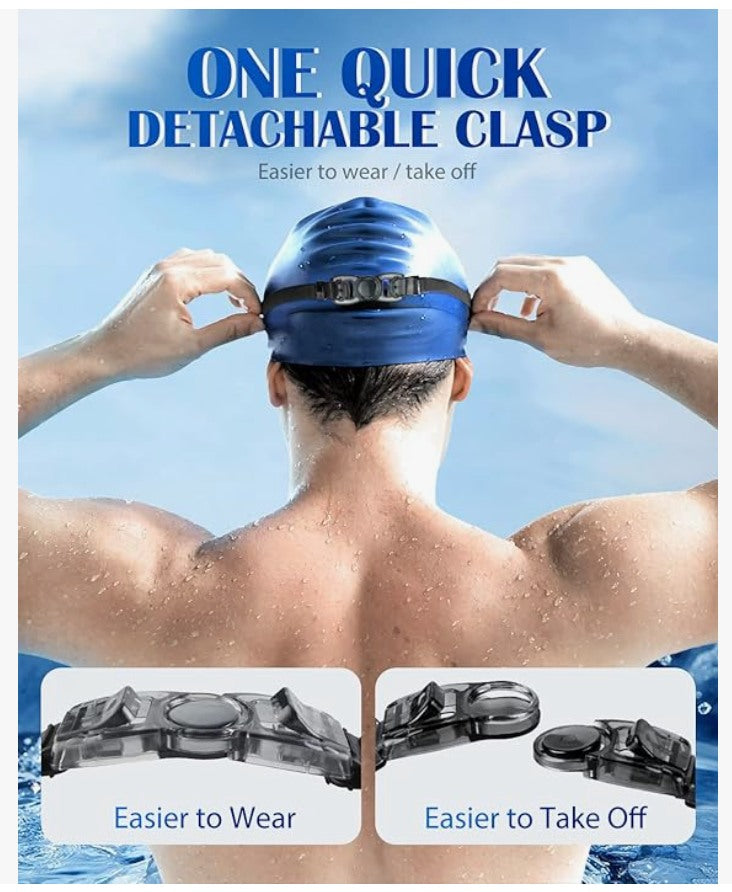 Quick detachable claps for swim glasses
