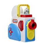 Colorful toy camera with grey baby duck on top