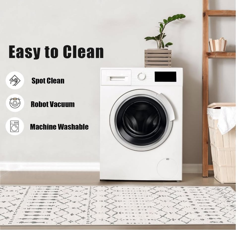 Rug that is easy to clean, robot vacuum and machine washable