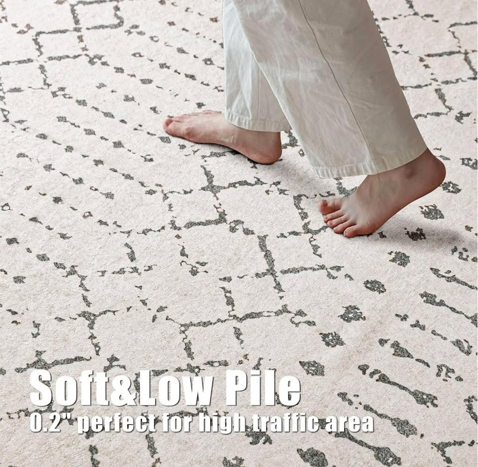 Person walking on soft and low pile rug