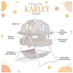 Karley bassinet with features highlighted