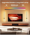 Modern long wall lamp with LED display in a living room setting