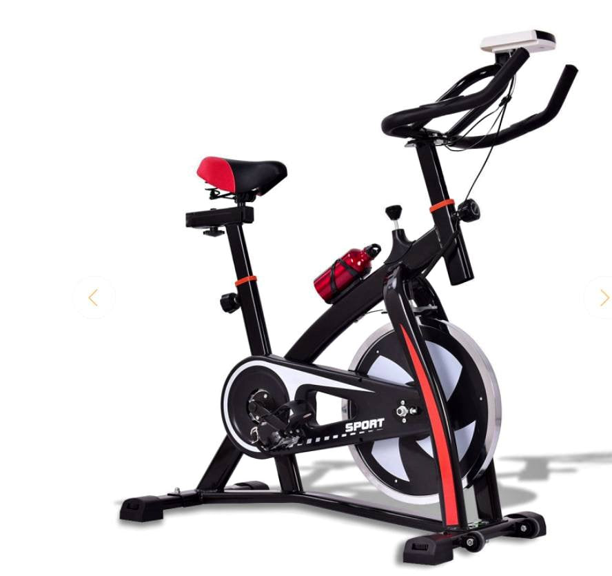 Black and red exercise bike