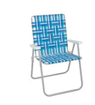 Blue patterned folding chair