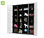 Modular storage cabinet with shelves and decorative items, featuring the ECO brand logo.