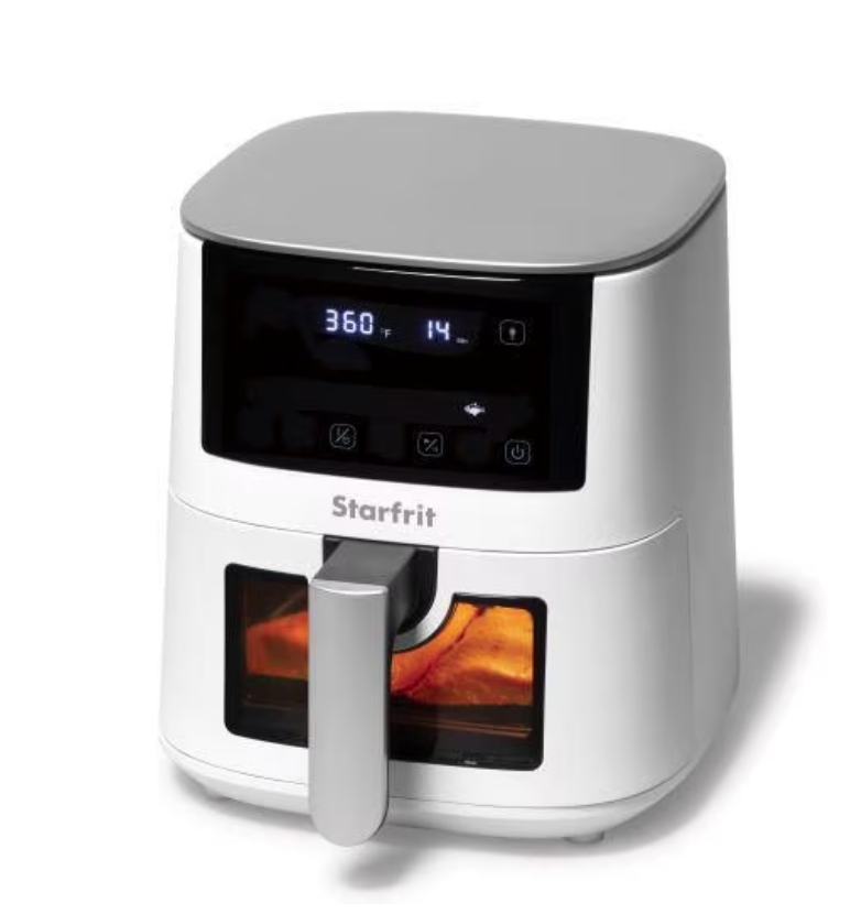 White and black air fryer