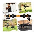 Collage of a fitness training device with people using it outdoors