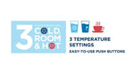 Logo of refrigerator with temperature control east to use push buttons