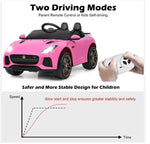 Pink toy car with remote control for parents