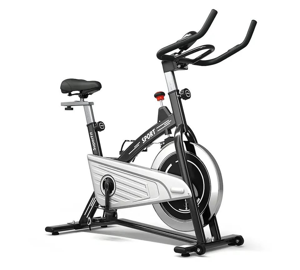 30Lbs Stationary Training Bike Exercising Bicycle W/Monitor Gym - Black/Silver