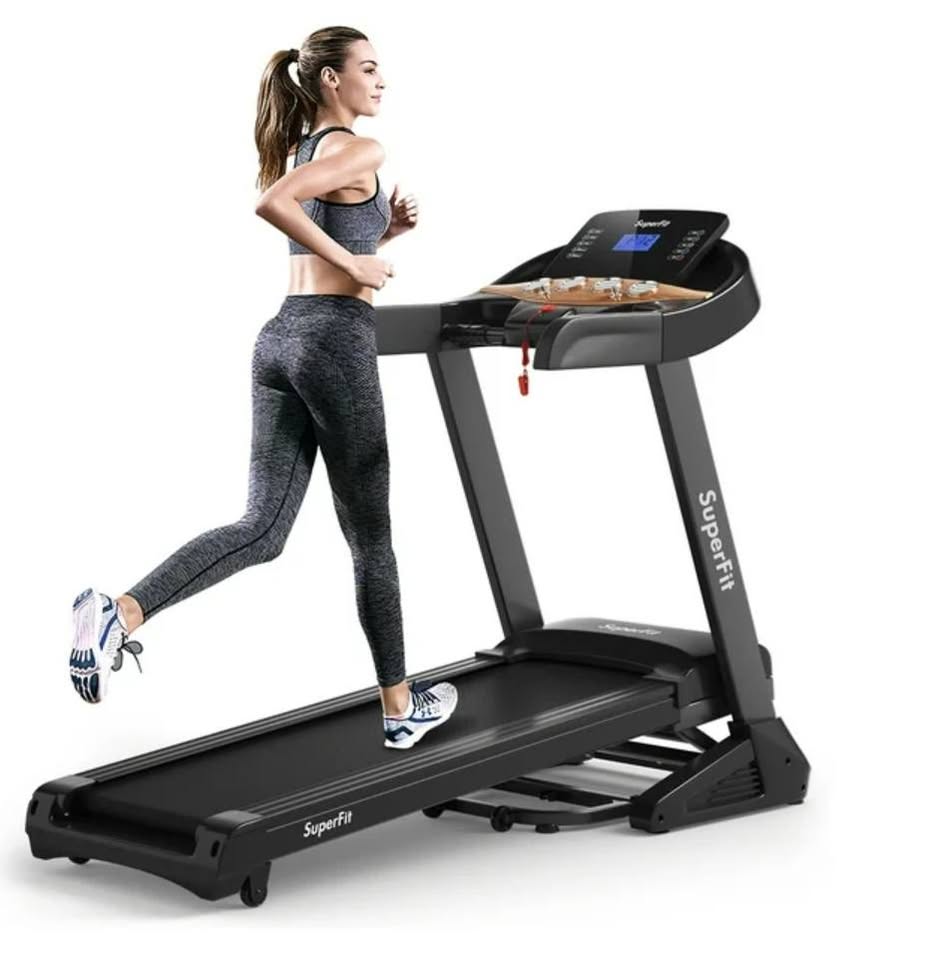 3.75HP Electric Folding Treadmill W/Auto Incline 12 Program APP Control