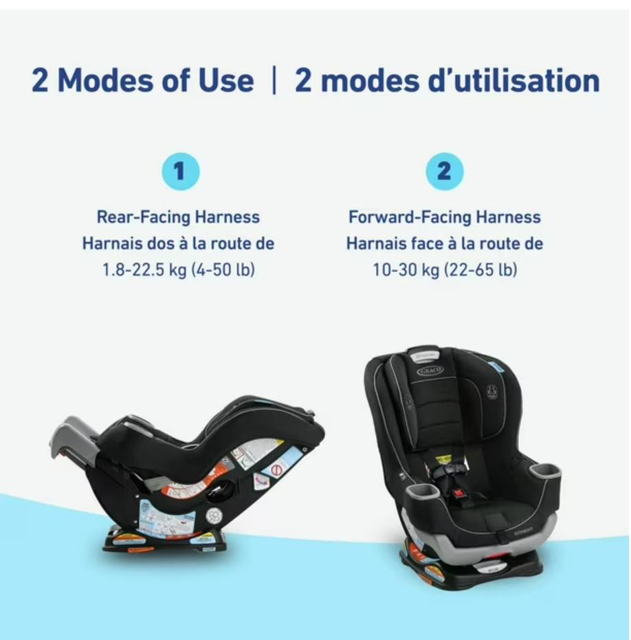 Graco Extend2Fit Convertible Car Seat, Child Weight 4-65 lbs