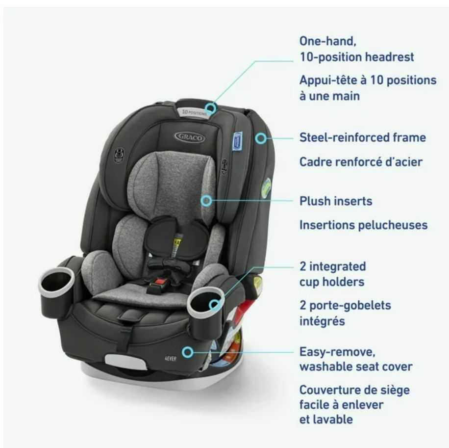 Graco 4Ever 4-in-1 Convertible Car Seat, Child Weight 4-120 lbs