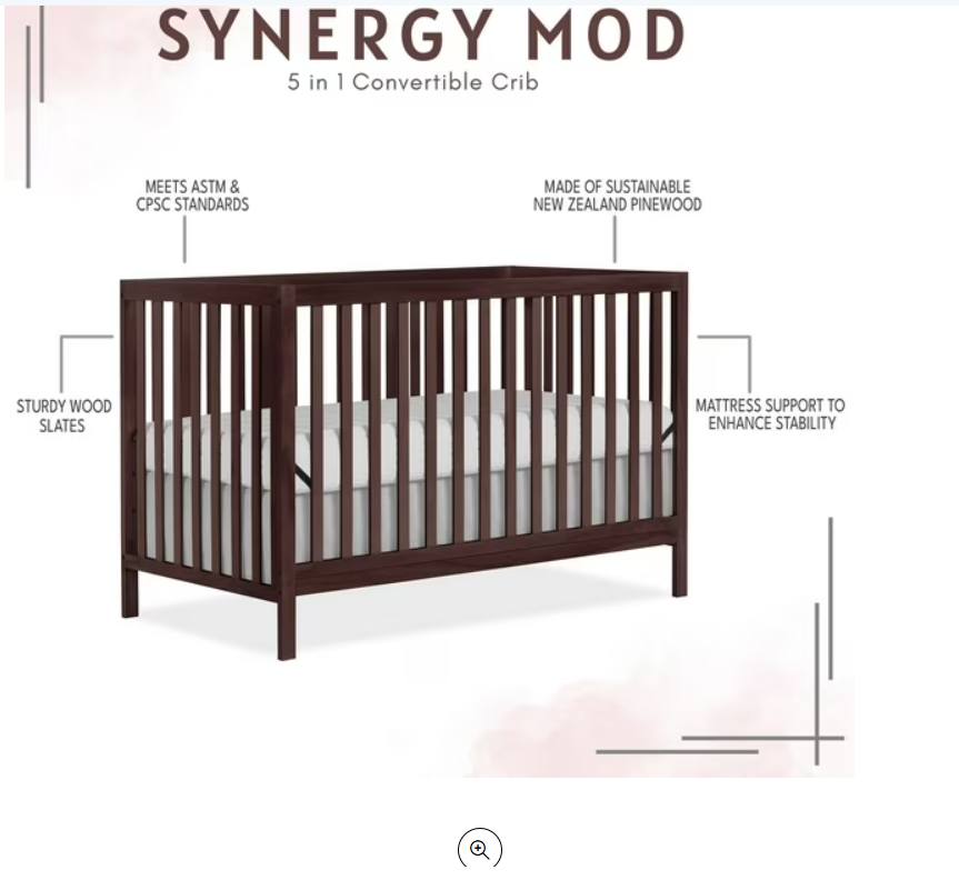 Dream On Me Synergy MOD Crib, Made with Sustainable New Zealand Pinewood