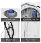Portable Compact -Automatic Laundry Wash Machine Washer Spinner W/ Drain Pump 7.7 lbs Load Capacity