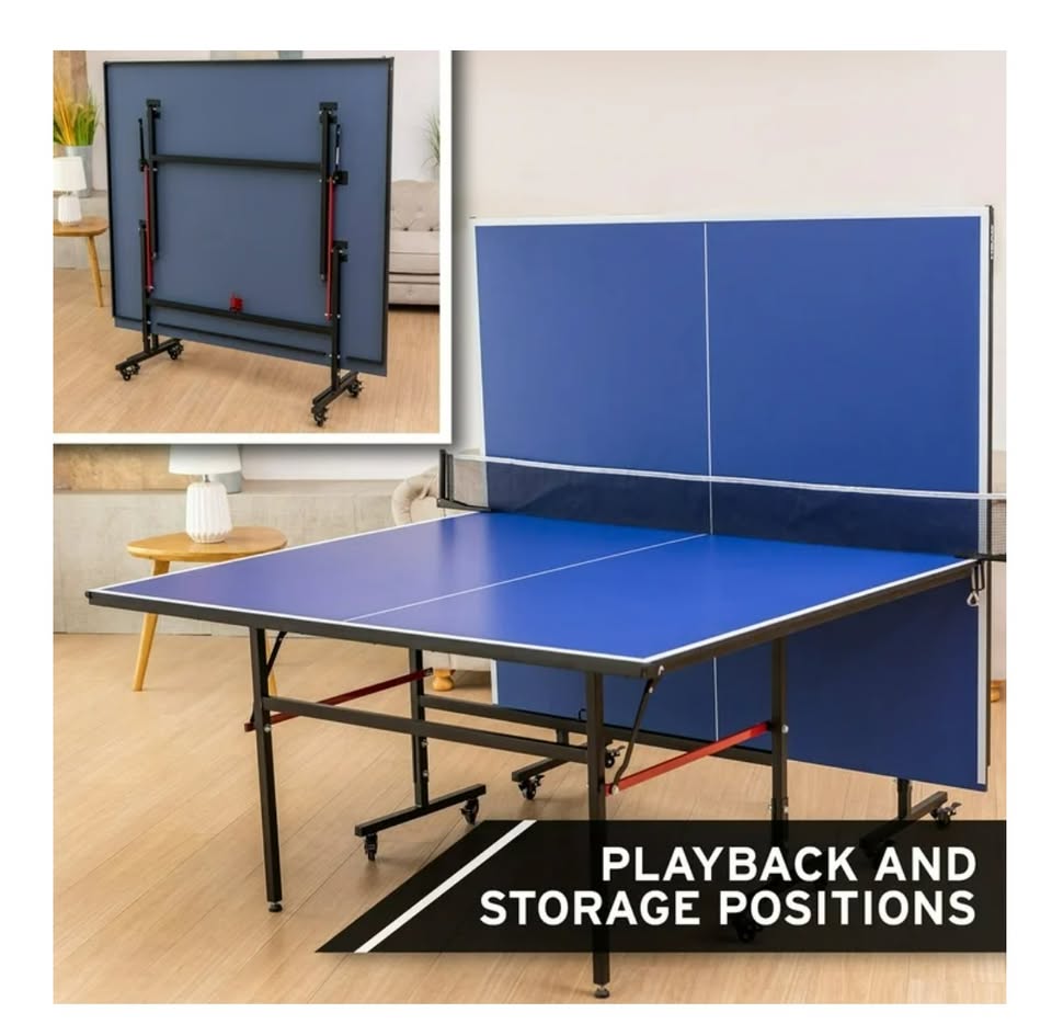 HEAD Collapsable Ping Pong Table with Net, 108 x 60 x 30 inches, Blue