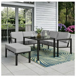 Mainstays Cobble Hill 3-Piece Patio Sectional Set - Grey, Comfortable chaise loungers