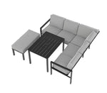 Mainstays Cobble Hill 3-Piece Patio Sectional Set - Grey, Comfortable chaise loungers