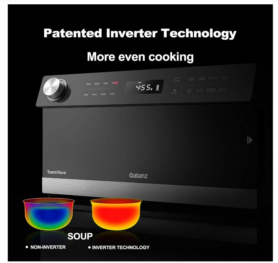 Galanz GTWHG09S1A09 4-in-1 ToastWave with TotalFry 360, Convection, Microwave, Air Fry, Toast Oven,