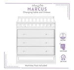 Dream On Me Marcus changing Table and Dresser, 3 spacious drawers