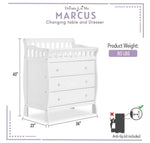 Dream On Me Marcus changing Table and Dresser, 3 spacious drawers