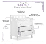 Dream On Me Marcus changing Table and Dresser, 3 spacious drawers