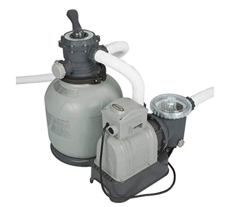 Intex 32ft X 16ft X 52in Ultra Frame Rectangular Pool Set with Sand Filter Pump, Ladder, Ground