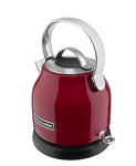 Red electric kettle with chrome handle