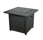 Black outdoor fire pit table