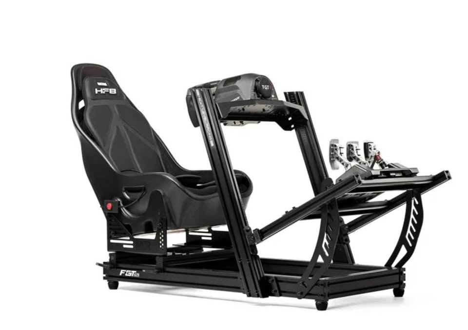 Black racing simulator chair