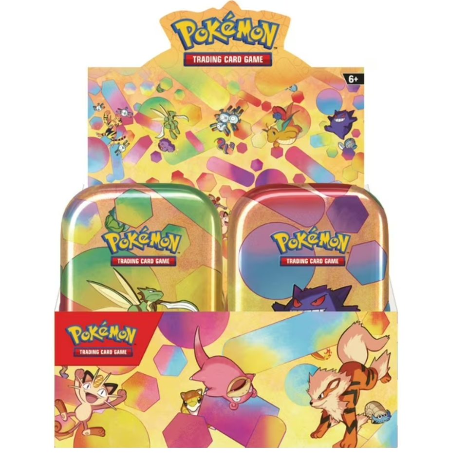Pokémon Trading Card Game packaging with colorful design and character illustrations.
