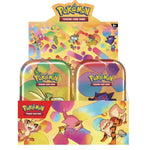 Pokémon Trading Card Game packaging with colorful design and character illustrations.