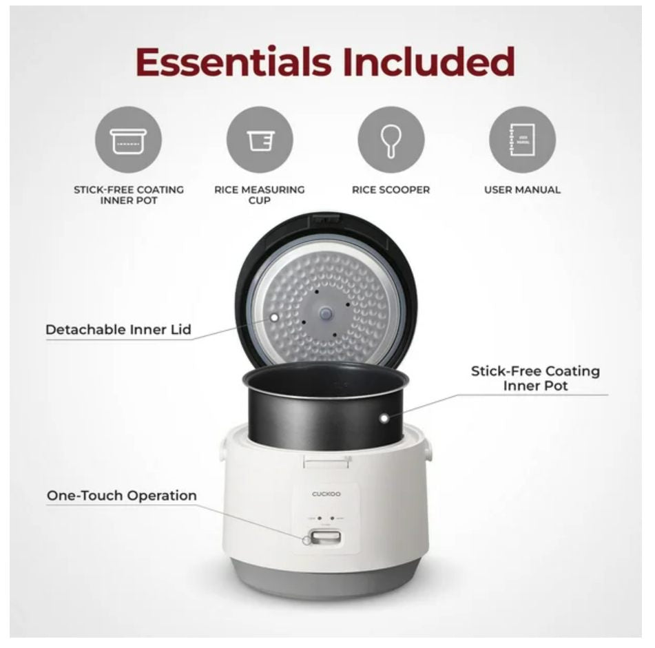 CUCKOO CR-1095 10-Cup (Uncooked) / 20-Cup (Cooked) Basic Rice Cooker and Warmer with Nonstick
