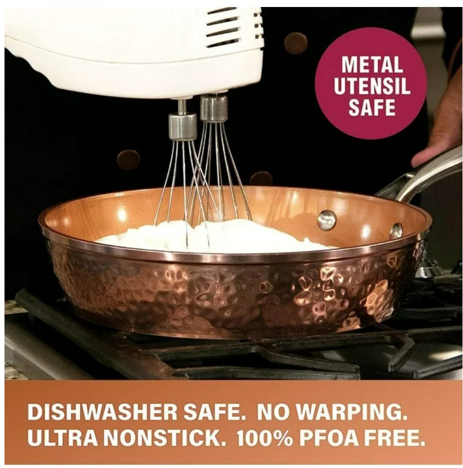 Gotham Steel 10 Piece Hammered Pots and Pan Set, Nonstick Cookware Set