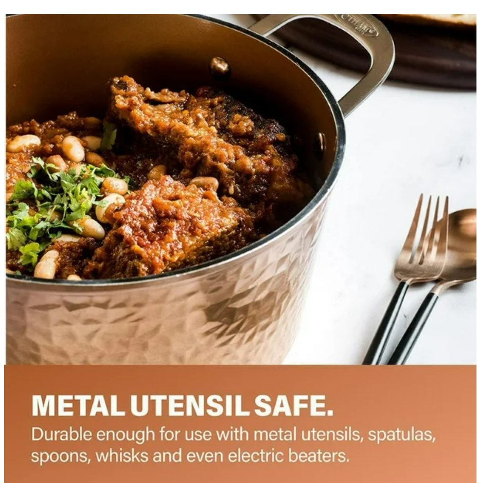 Gotham Steel 10 Piece Hammered Pots and Pan Set, Nonstick Cookware Set