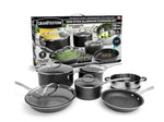 GraniteStone 10-Piece Nonstick Cookware Set, Scratch-Resistant, Granite-coated Anodized