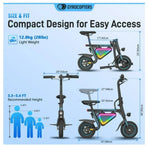 Gyrocopters Radi8 Electric scooter (Black) | UL 2272 approved | 25 km Range | 25 km/h