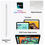 Promotional Graphic of apple product including a stylus, keyboard, and camera