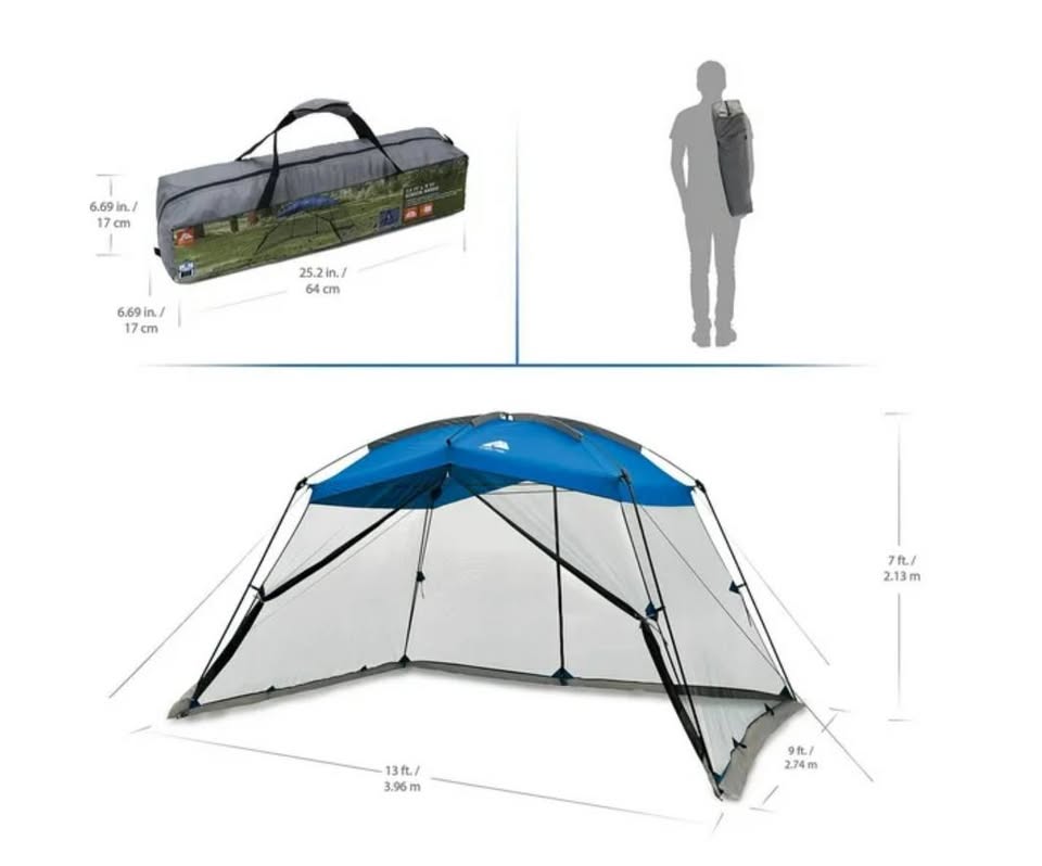 Ozark Trail Screen House, Easy Set-Up, Camping, Beach or Picnic, Protect Your Family Outdoors