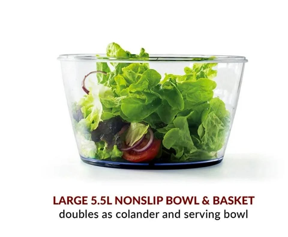Clear bowl and basket double a colander and serving bowl