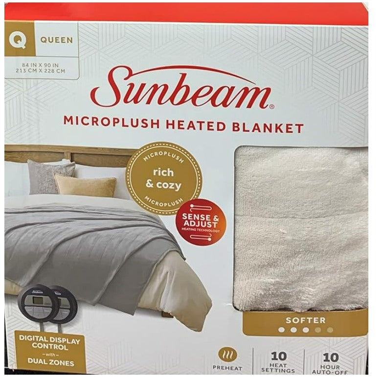 Sunbeam microplush heated blanket 