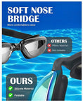 Swim glasses with soft nose bridge 