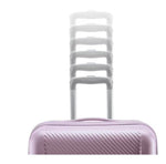 Pink suitcase with a white handle