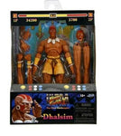 Action figure packaging with character illustration and game interface elements