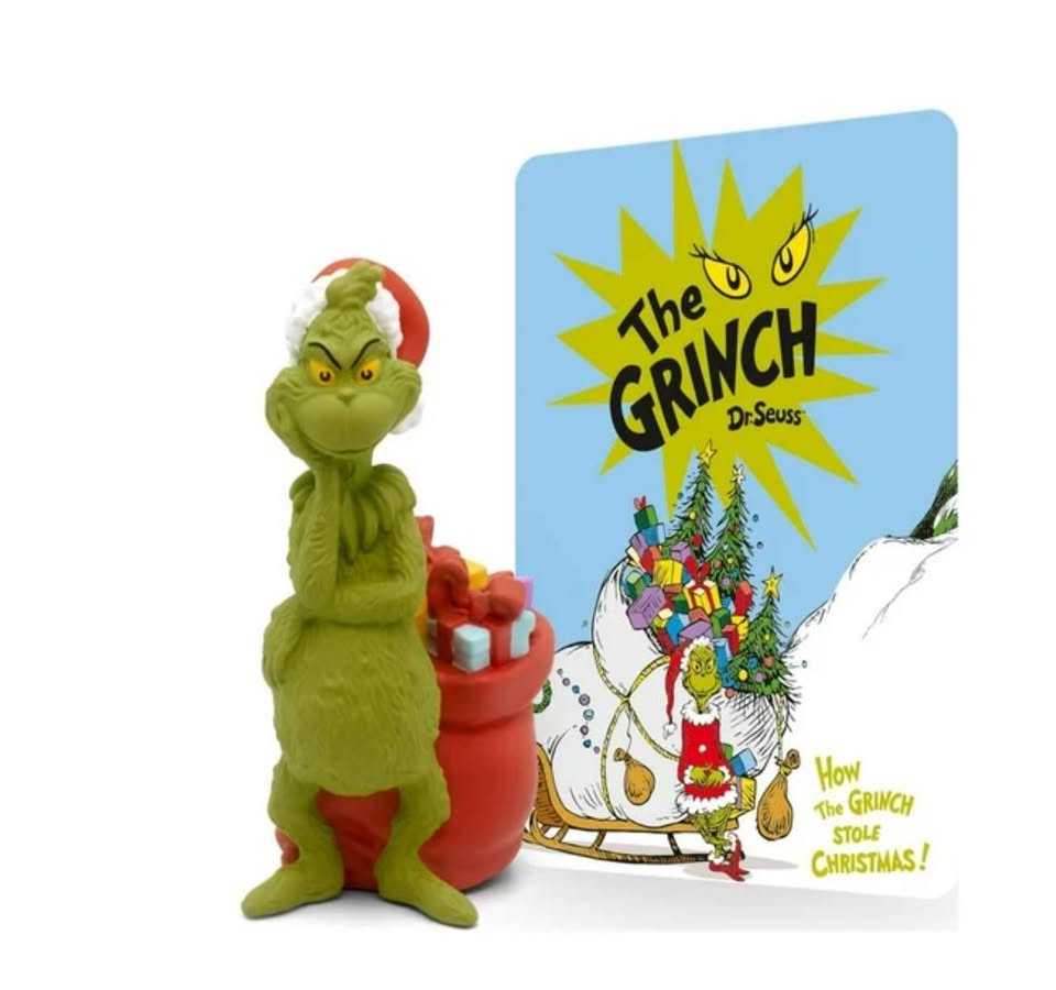 Plush toy of the Grinch from 'How the Grinch Stole Christmas'