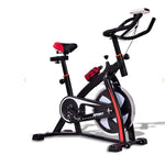 Black and red exercise bike
