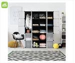 Modular storage cabinet with clear doors
